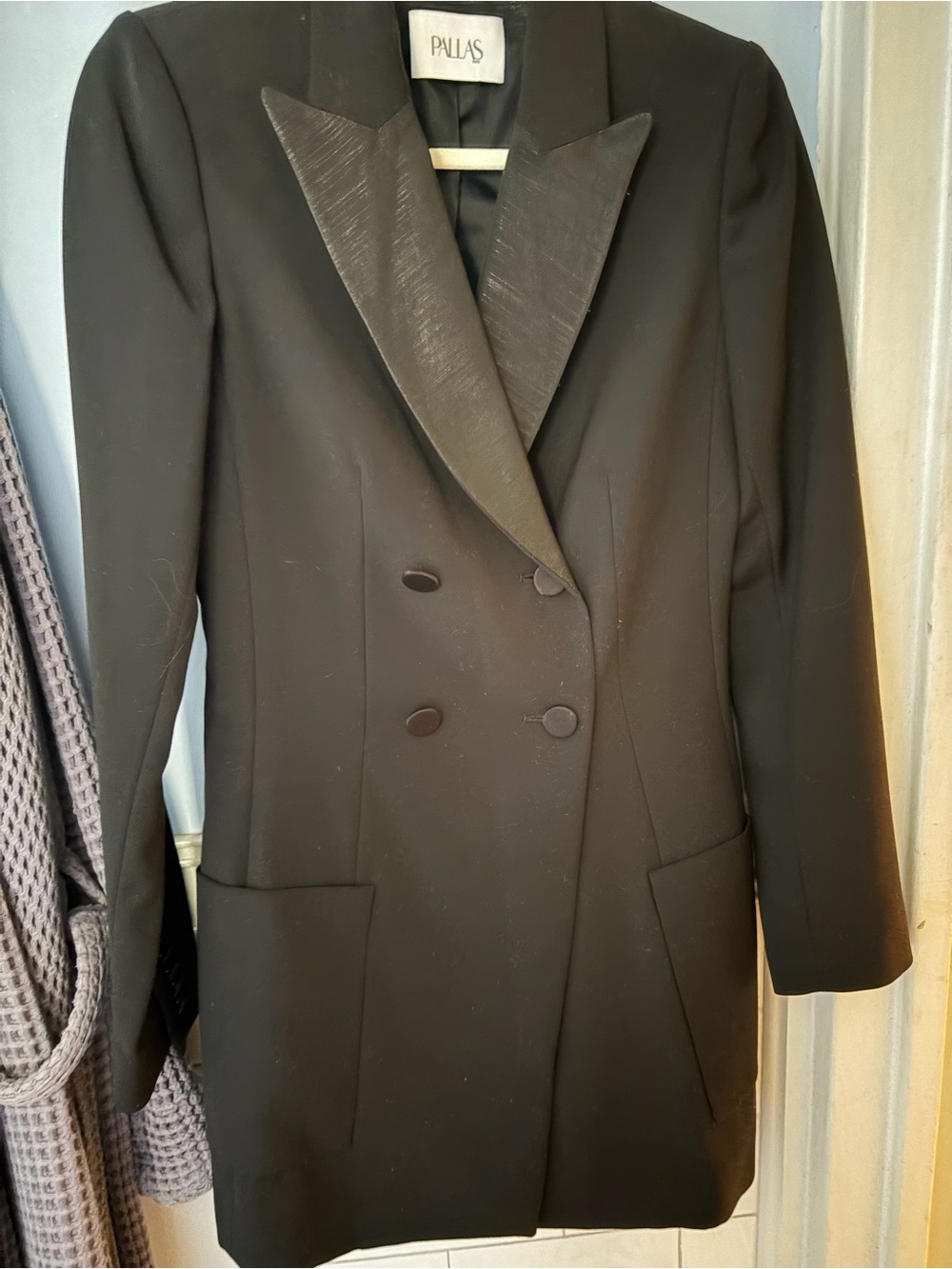 Pallas Double-Breasted Black Women's Tuxedo Dress